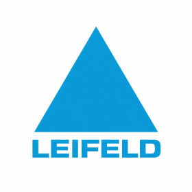 Logo bleu de Leifeld, leader en machines de formage et technologie du formage pour l'industrie du métal.