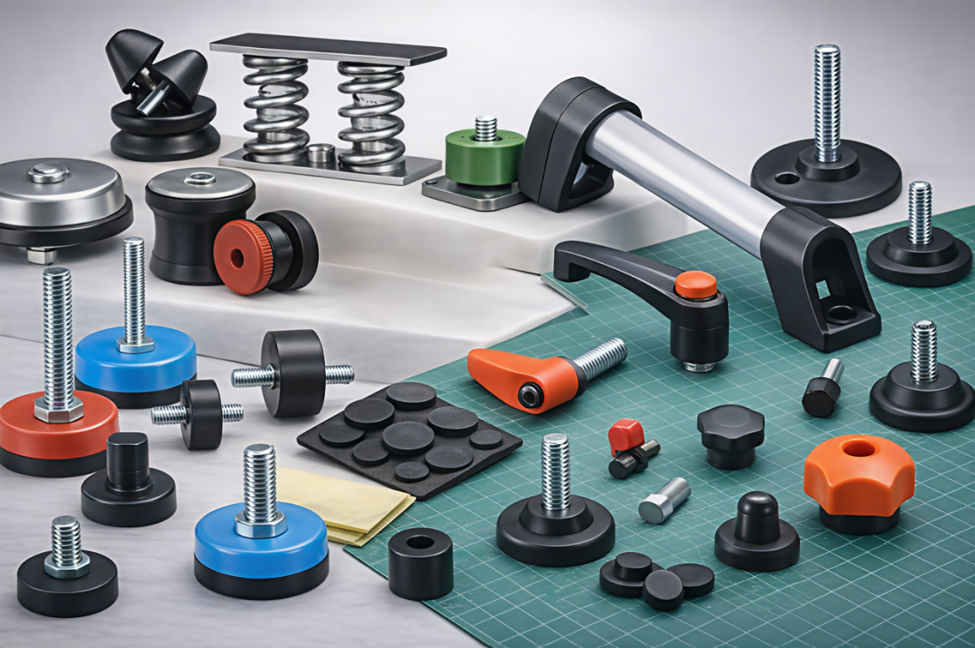 Plot élastomère ressort suspente antivibratoire