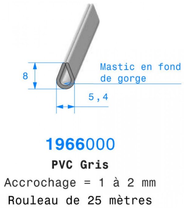 Protection bord de tole caoutchouc PVC gris 1.966.000