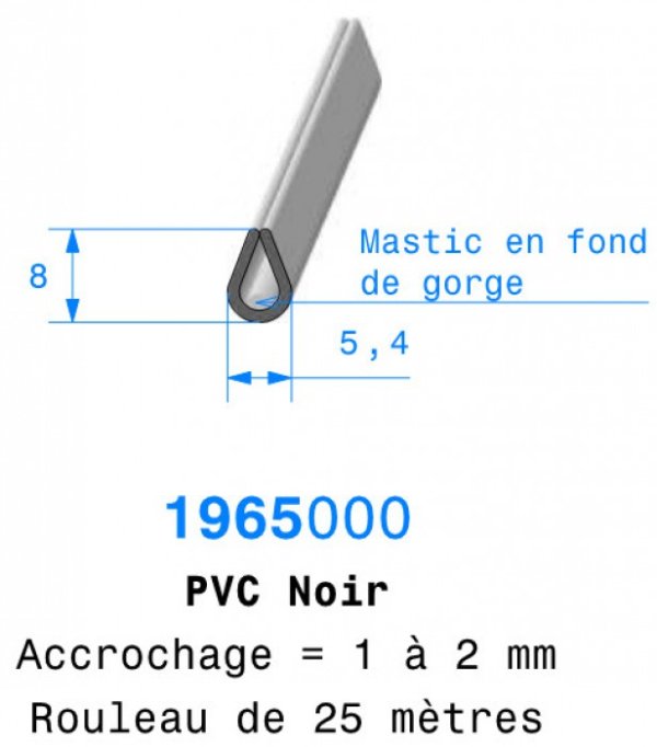 Protection bord de tole caoutchouc PVC noir 1.965.000